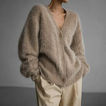Velira Knitwear & Tops Kreminė / XS Veronos ilgas rankovės mezgimo kardiganas