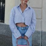 Velira Knitwear & Tops Manhattan trumpa dryžuota marškinė
