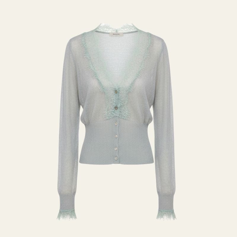 Velira Knitwear & Tops Paryžiaus nėriniuotas, raštuotas kardiganas