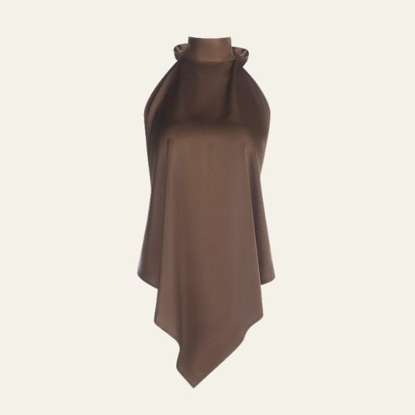 Velira Knitwear & Tops Ruda / S Santorini Asimetrinė Kaklo Viršutinė