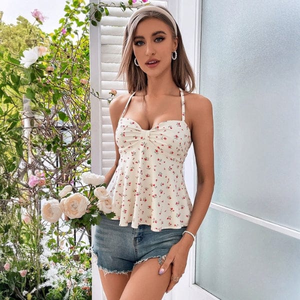 Velira Knitwear & Tops Santorini Ruffled Halter Top
