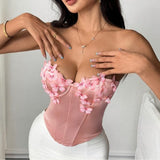 Velira Knitwear & Tops Sorrento gėlių aplikacijos korseto viršus