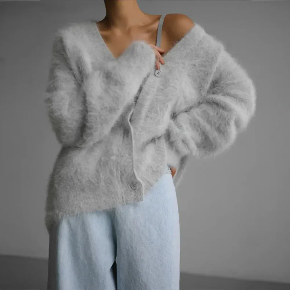 Velira Knitwear & Tops Šviesiai pilka / XS Veronos ilgas rankovės mezgimo kardiganas