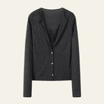 Velira Knitwear & Tops Tamsiai pilka / S Paryžiaus nėriniuotas mygtukų kardiganas