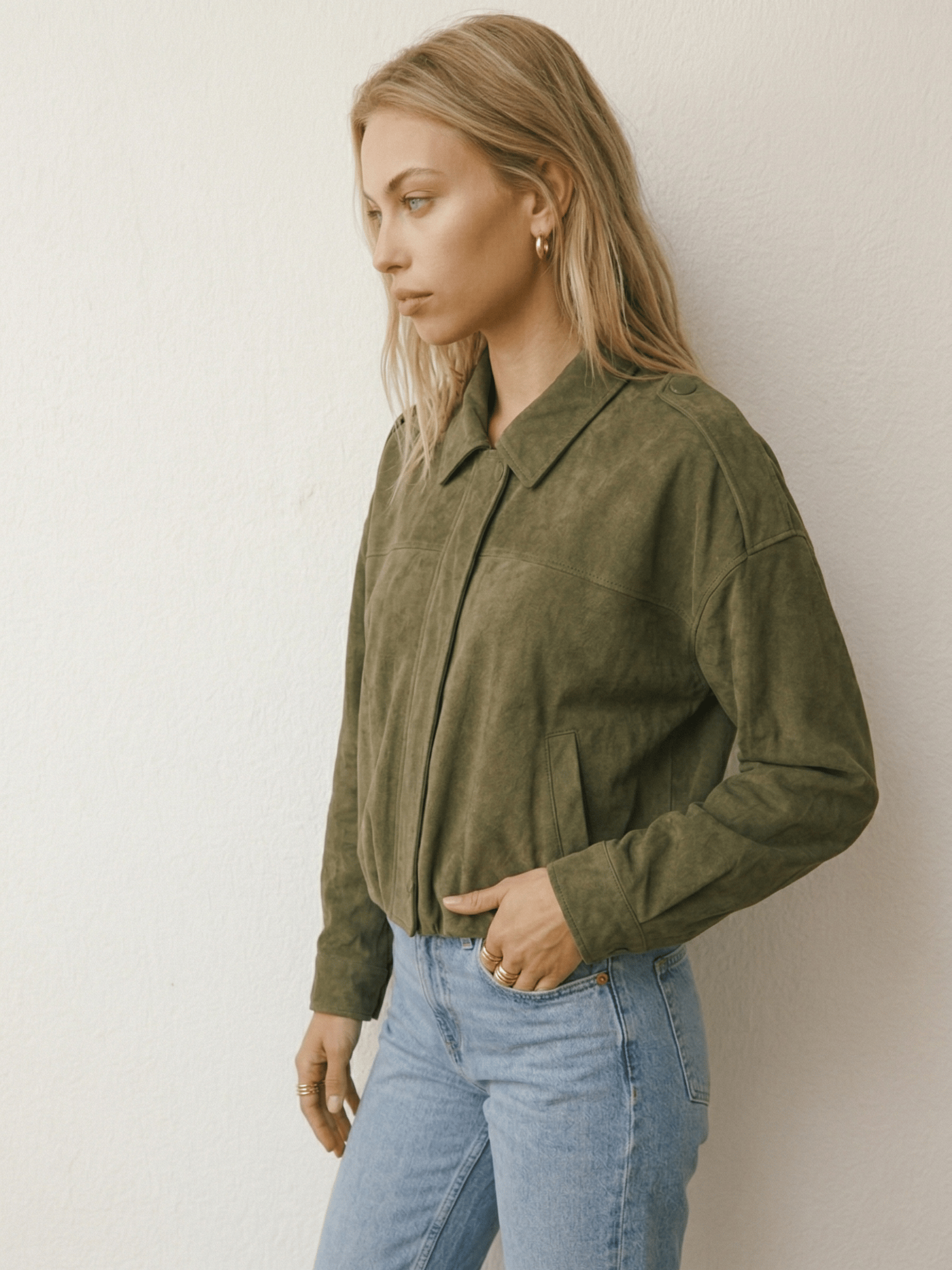 Velira Lara | Suede Bomber Jacket Lara | Suede Bomber Striukė