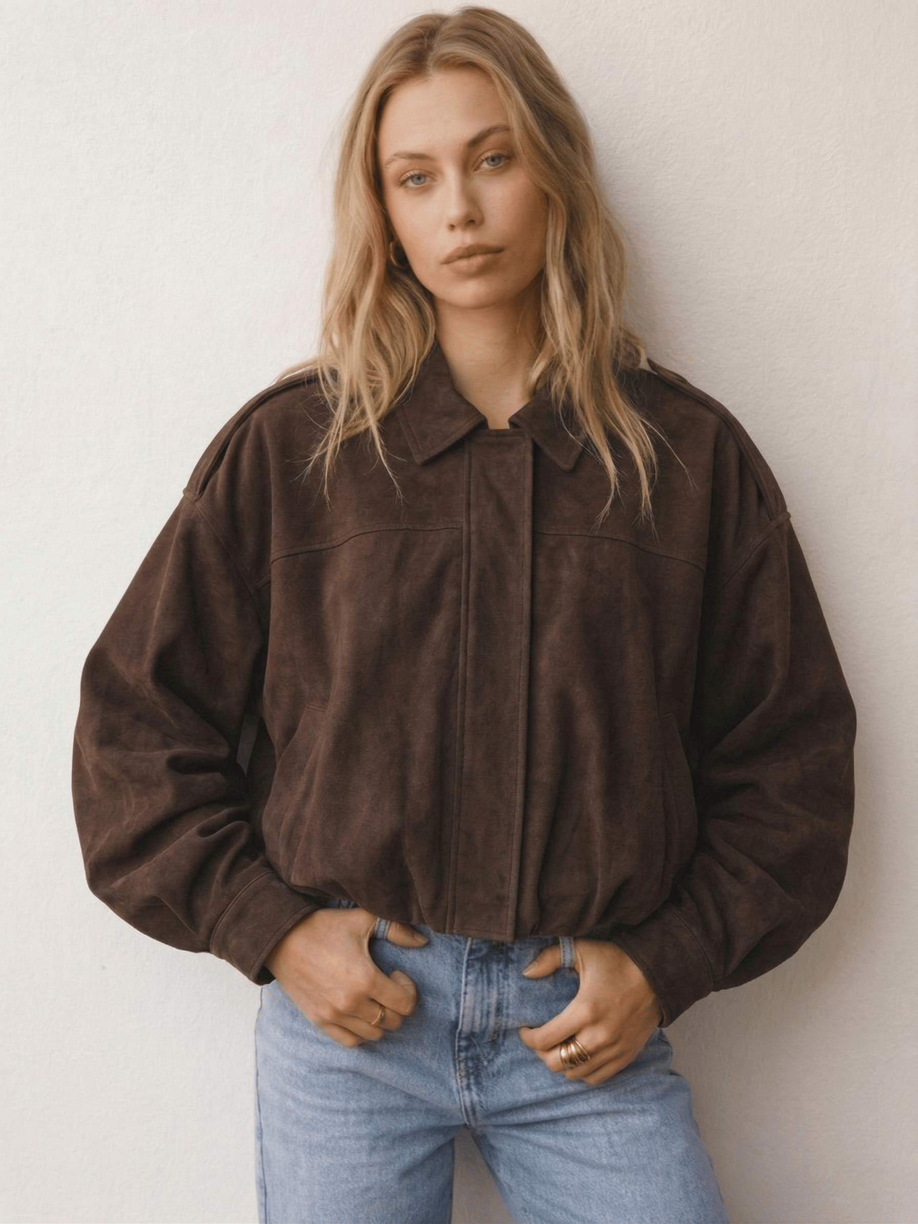 Velira Lara | Suede Bomber Jacket Lara | Suede Bomber Striukė