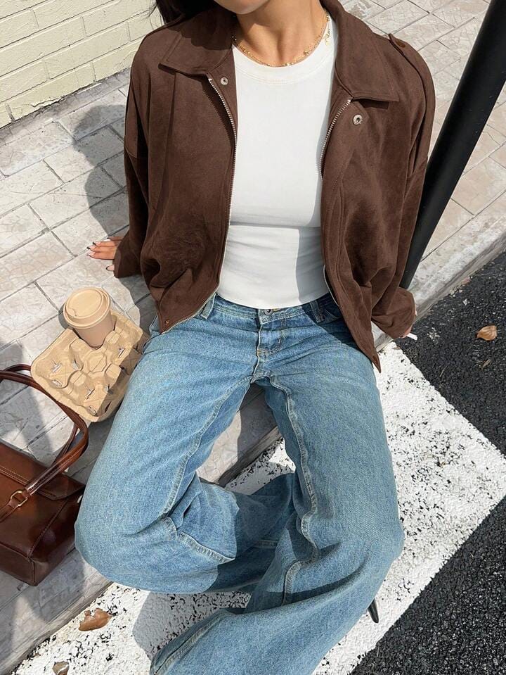 Velira Lara | Suede Bomber Jacket Lara | Suede Bomber Striukė