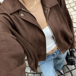Velira Lara | Suede Bomber Jacket Lara | Suede Bomber Striukė