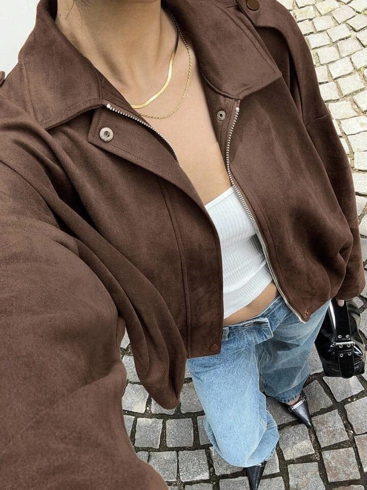Velira Lara | Suede Bomber Jacket Lara | Suede Bomber Striukė