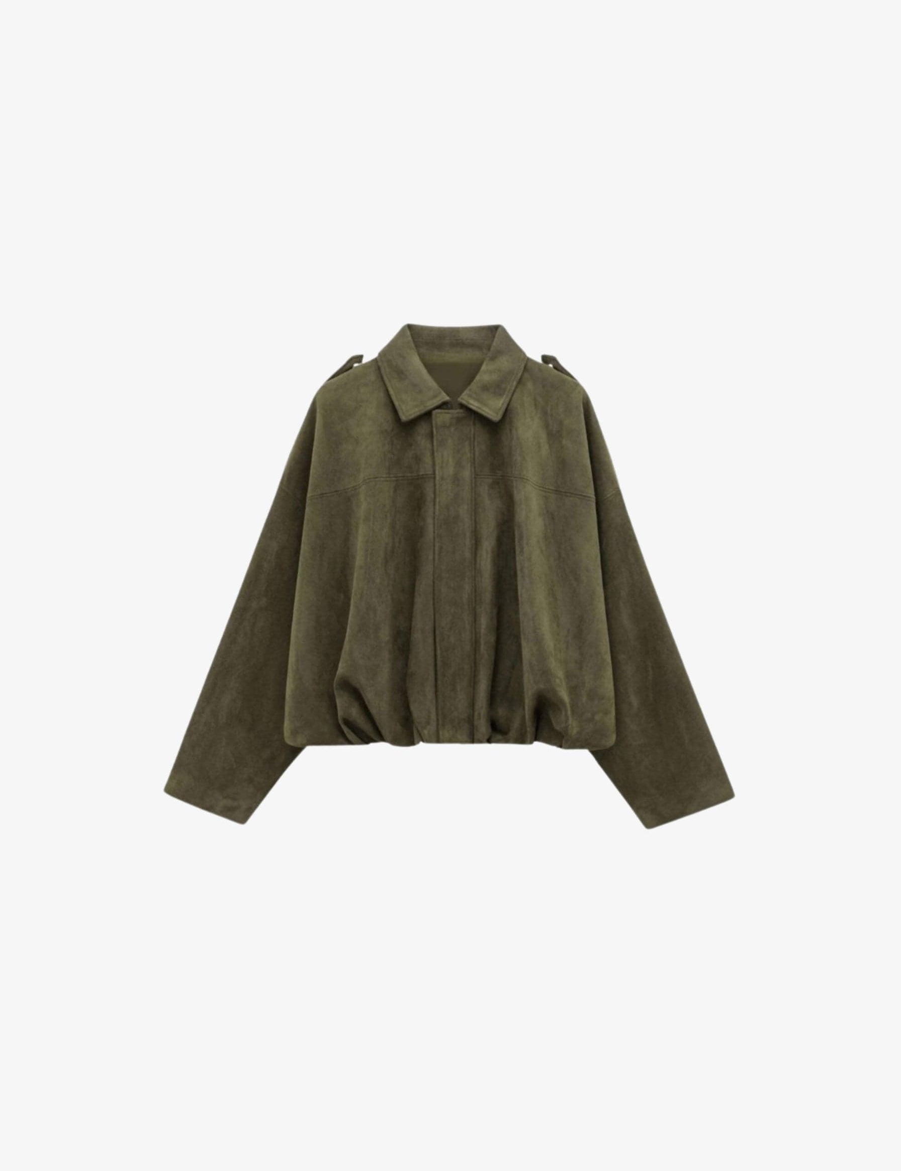 Velira Lara | Suede Bomber Jacket Žalia / S Lara | Suede Bomber Striukė