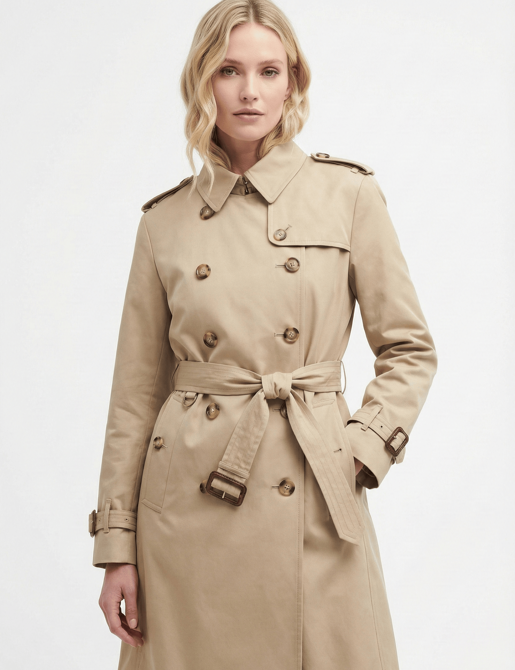 Velira Letifen | Double-Breasted Belted Trench Coat Letifen | Dvigubo užsegimo diržinis paltas