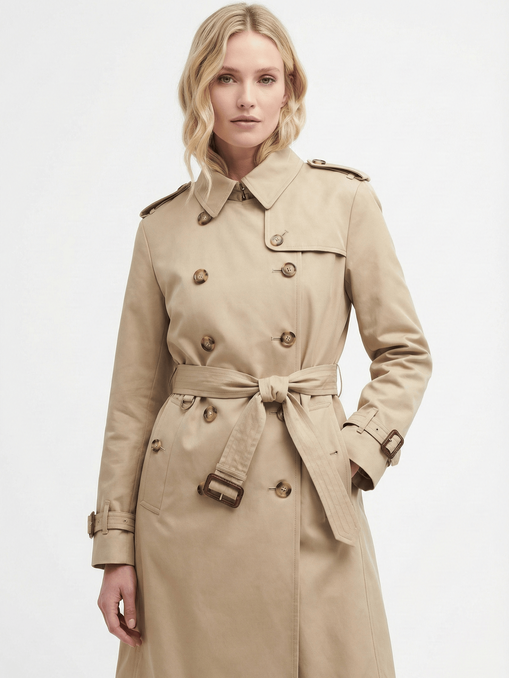 Velira Letifen | Double-Breasted Belted Trench Coat Letifen | Dvigubo užsegimo diržinis paltas