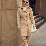 Velira Letifen | Double-Breasted Belted Trench Coat Letifen | Dvigubo užsegimo diržinis paltas