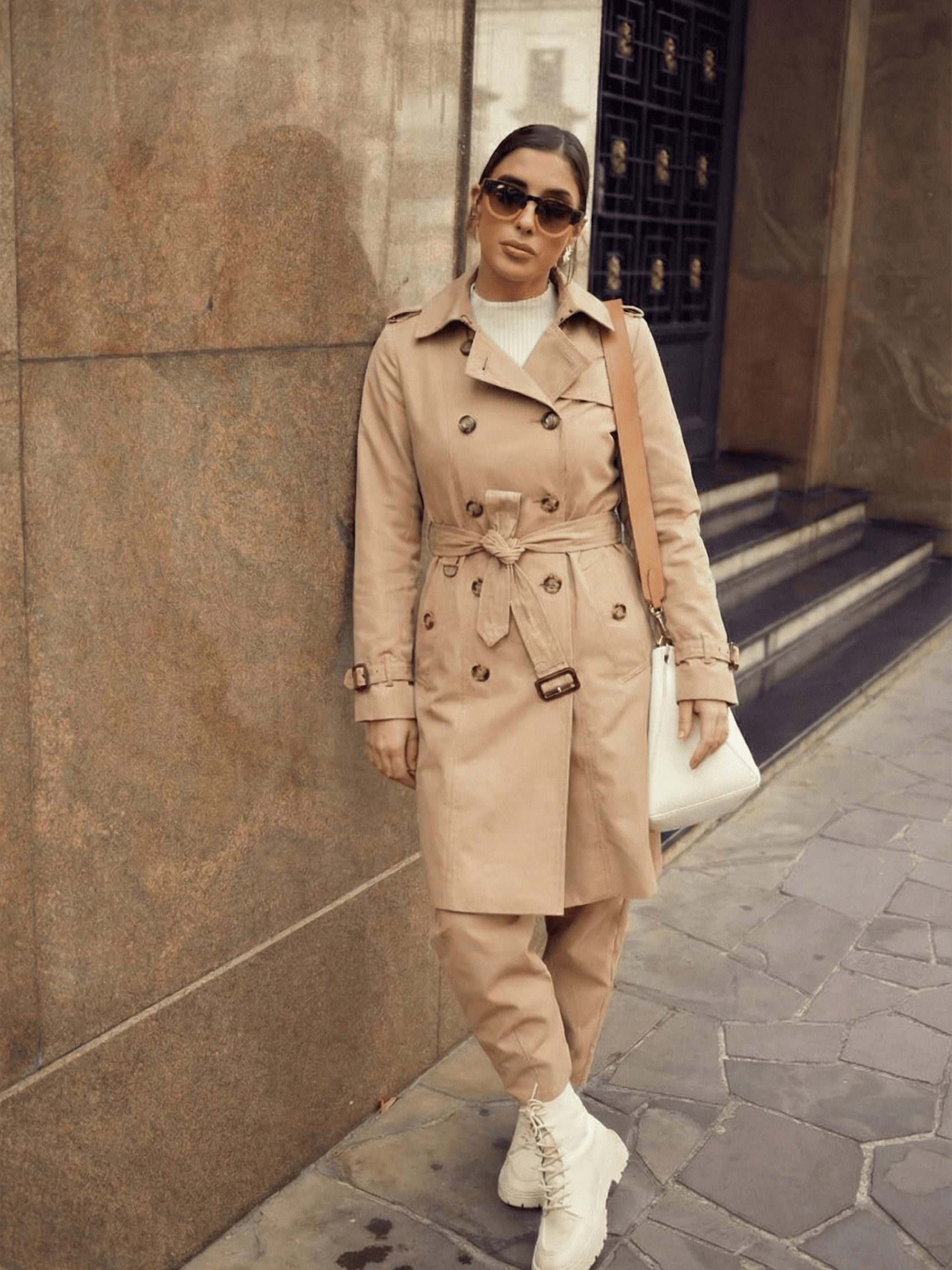 Velira Letifen | Double-Breasted Belted Trench Coat Letifen | Dvigubo užsegimo diržinis paltas