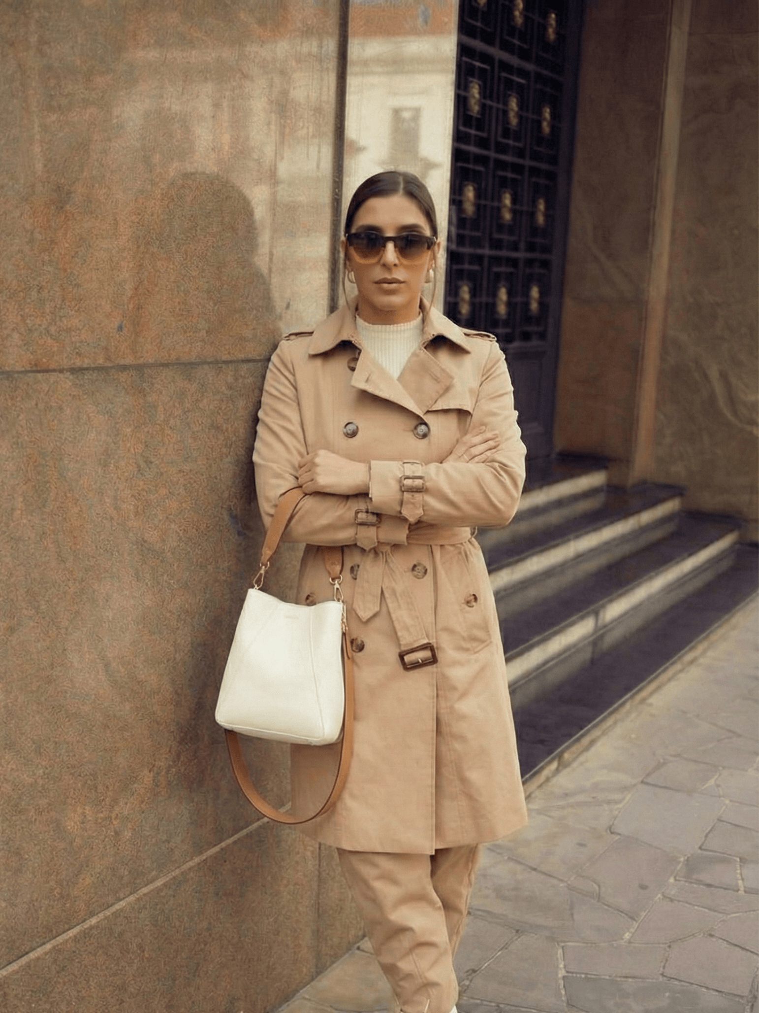 Velira Letifen | Double-Breasted Belted Trench Coat Letifen | Dvigubo užsegimo diržinis paltas