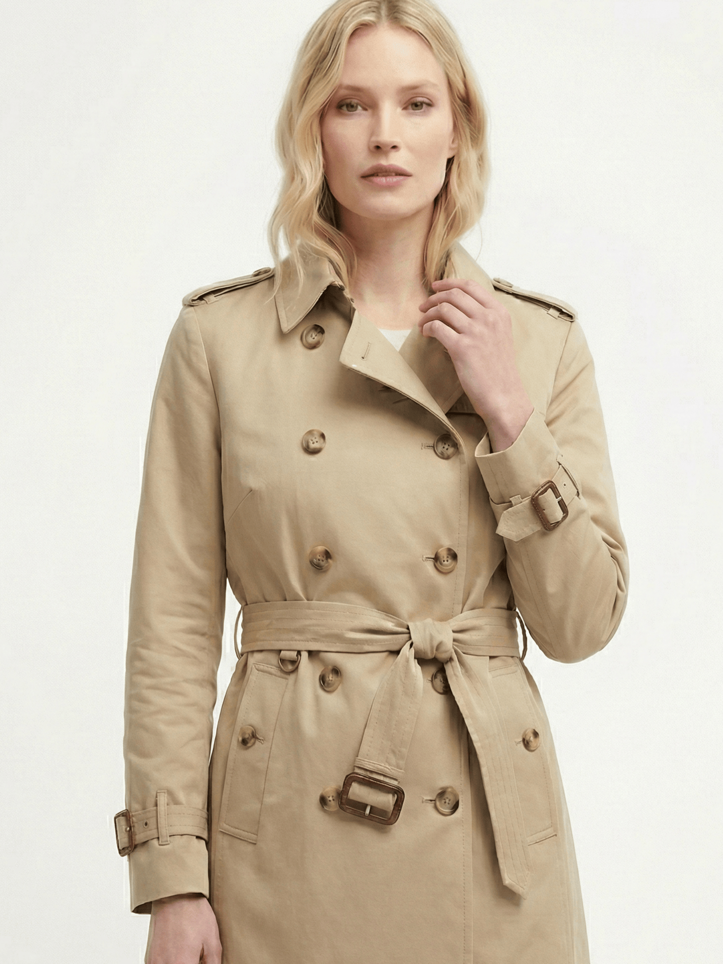Velira Letifen | Double-Breasted Belted Trench Coat Letifen | Dvigubo užsegimo diržinis paltas