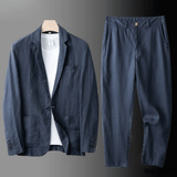 Velira linen Tamsiai Mėlyna / M Elegantiškas Lino Komplektas