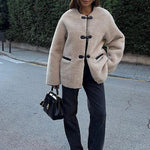 Velira Liz | Faux Shearling Toggle Coat Liz | Dirbtinio avikailio paltas