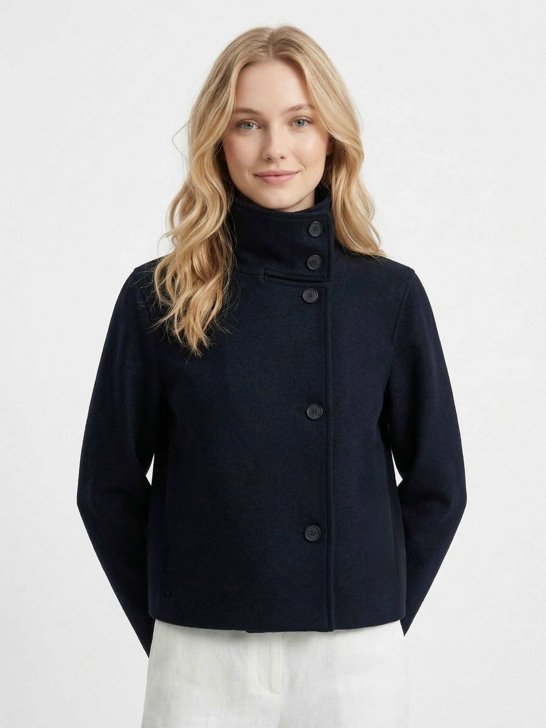 Velira Martha | High-Neck Buttoned Pea Coat Martha | Aukštos kaklo mygtukinė žieminė striukė