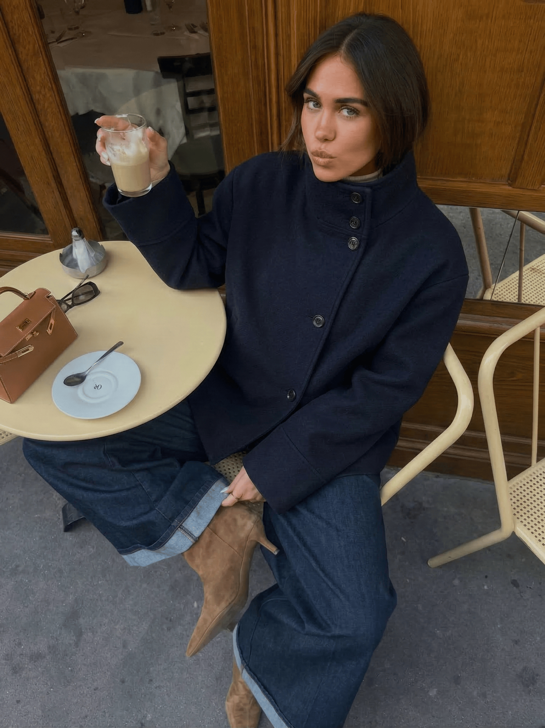 Velira Martha | High-Neck Buttoned Pea Coat Martha | Aukštos kaklo mygtukinė žieminė striukė