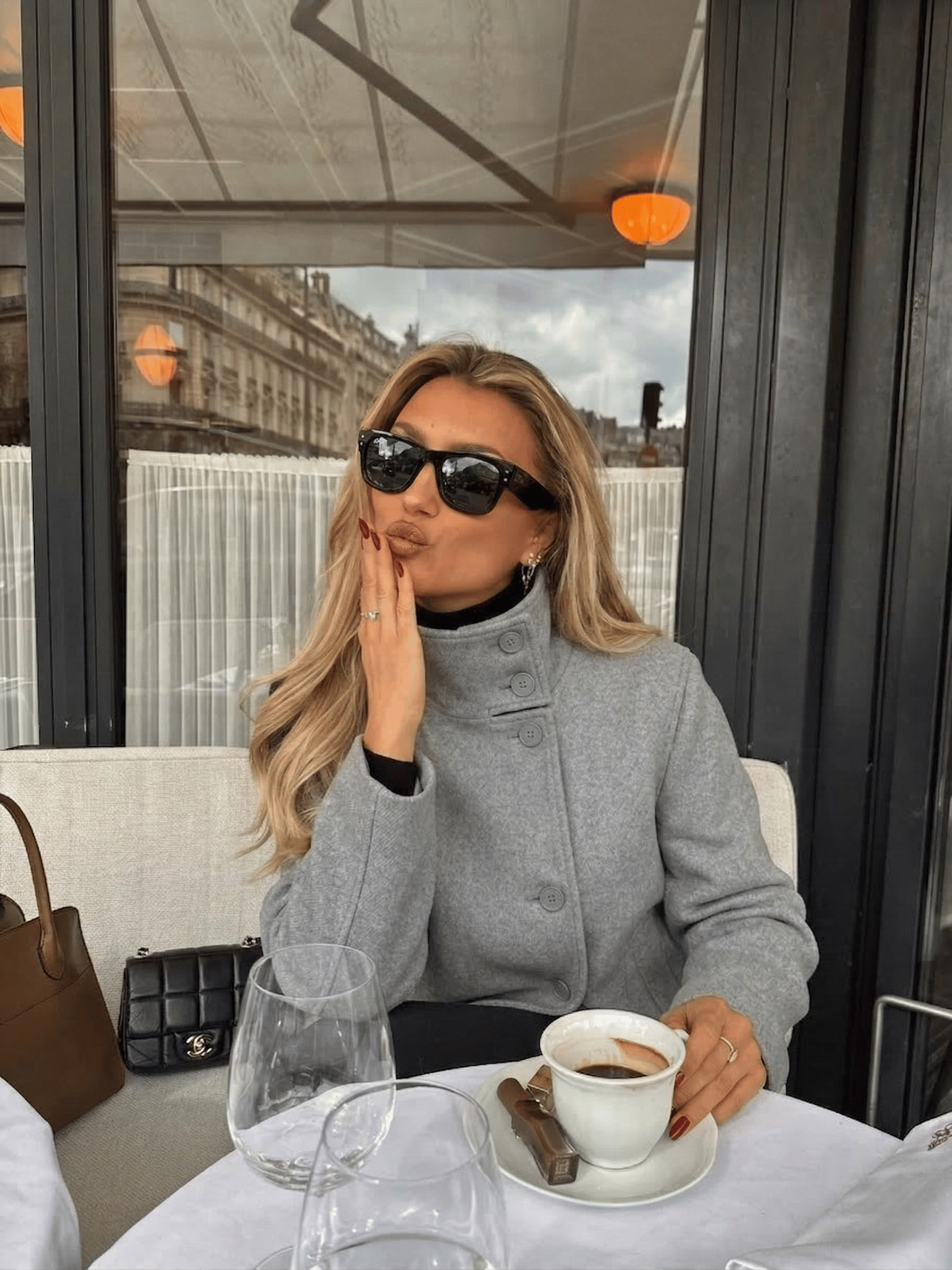 Velira Martha | High-Neck Buttoned Pea Coat Martha | Aukštos kaklo mygtukinė žieminė striukė