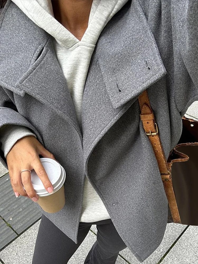 Velira Martha | High-Neck Buttoned Pea Coat Martha | Aukštos kaklo mygtukinė žieminė striukė