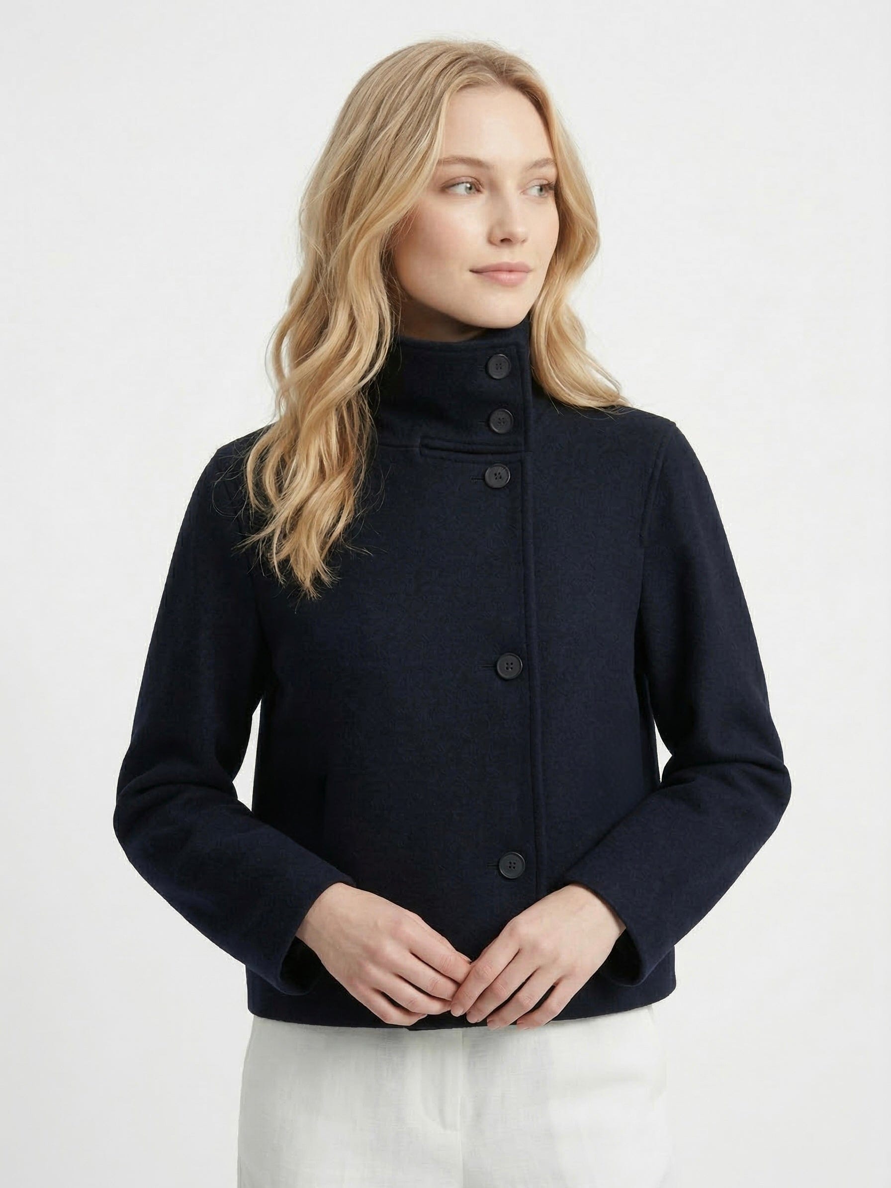 Velira Martha | High-Neck Buttoned Pea Coat Martha | Aukštos kaklo mygtukinė žieminė striukė