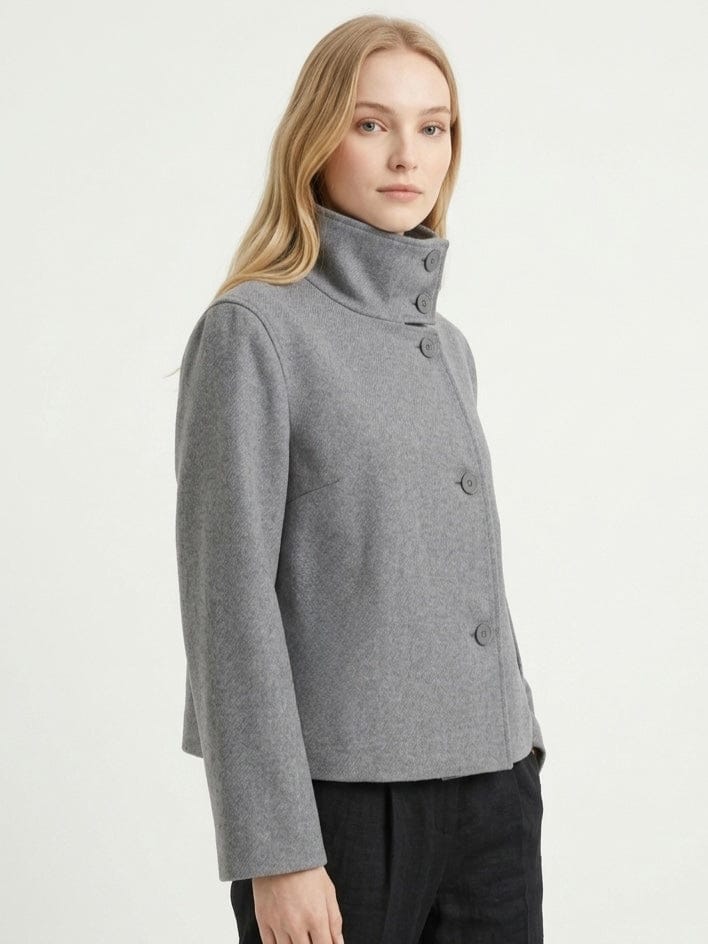 Velira Martha | High-Neck Buttoned Pea Coat Martha | Aukštos kaklo mygtukinė žieminė striukė