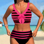 Velira Martina™ | Aukšto liemens juostuotas bikinis