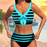 Velira Martina™ | Aukšto liemens juostuotas bikinis