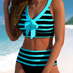 Velira Martina™ | Aukšto liemens juostuotas bikinis
