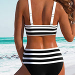 Velira Martina™ | Aukšto liemens juostuotas bikinis