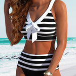 Velira Martina™ | Aukšto liemens juostuotas bikinis