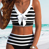 Velira Martina™ | Aukšto liemens juostuotas bikinis