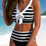 Velira Martina™ | Aukšto liemens juostuotas bikinis
