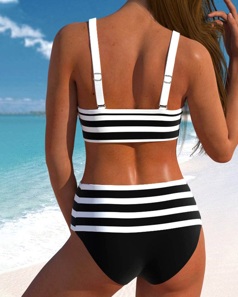 Velira Martina™ | Aukšto liemens juostuotas bikinis