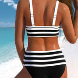 Velira Martina™ | Aukšto liemens juostuotas bikinis