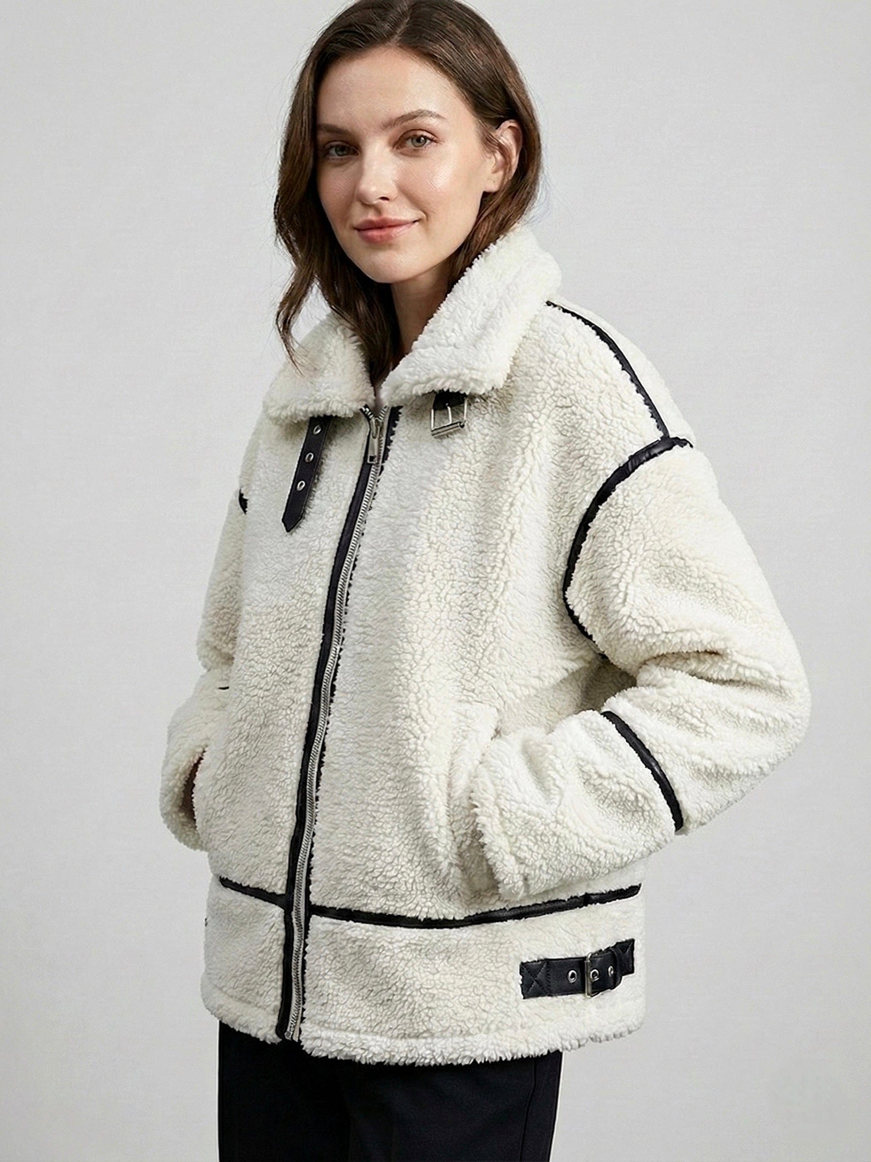 Velira Mathilda | Faux Shearling Zip-Up Jacket Mathilda | Dirbtinio avikailio užtrauktukas