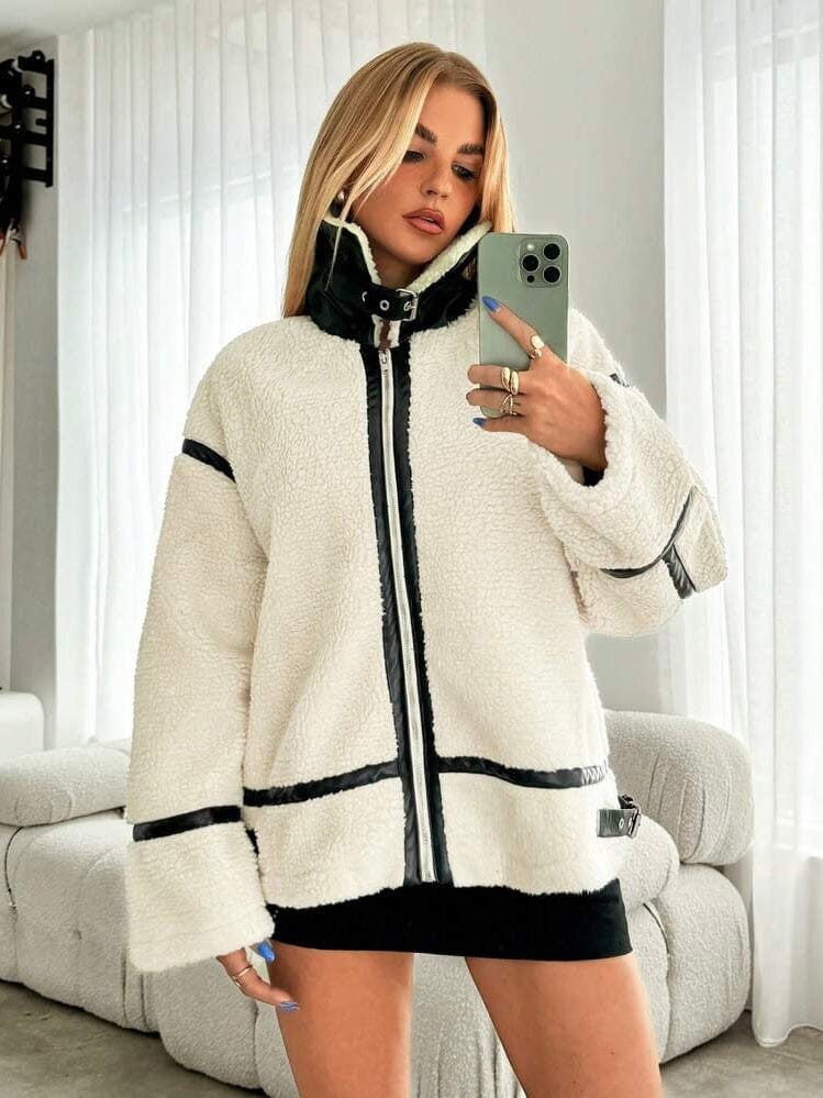 Velira Mathilda | Faux Shearling Zip-Up Jacket Mathilda | Dirbtinio avikailio užtrauktukas