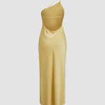Velira Maxi Dress Atvira Nugaros Satino Maxi Suknelė