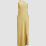 Velira Maxi Dress Atvira Nugaros Satino Maxi Suknelė