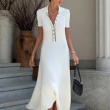 Velira Maxi Dress Balta / S Diana Tricot Vasaros Megzta Suknelė