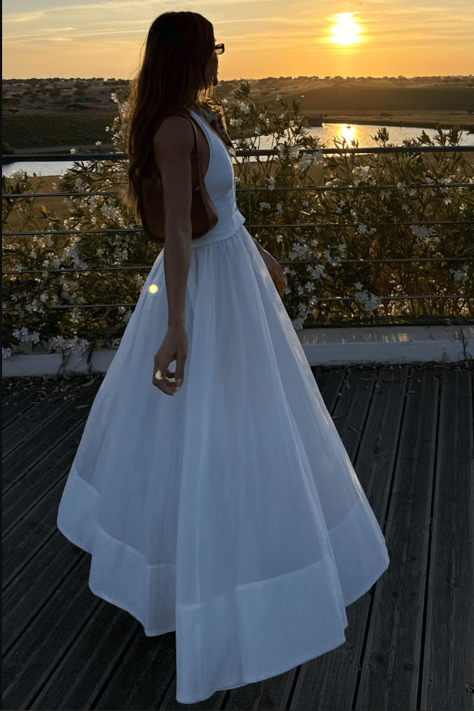 Velira Maxi Dress Balta Vasaros Suknelė