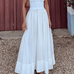 Velira Maxi Dress Balta Vasaros Suknelė