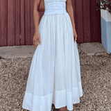 Velira Maxi Dress Balta Vasaros Suknelė