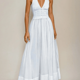 Velira Maxi Dress Balta Vasaros Suknelė