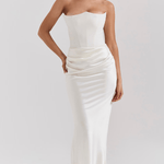 Velira Maxi Dress Balta / XL Mia Be rankovių korseto maksi suknelė