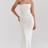Velira Maxi Dress Balta / XL Mia Be rankovių korseto maksi suknelė