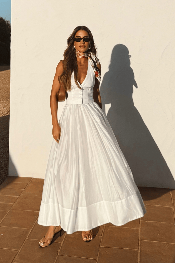 Velira Maxi Dress Balta / XS Balta Vasaros Suknelė