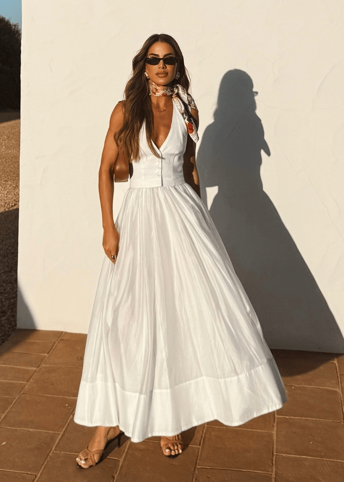 Velira Maxi Dress Balta / XS Balta Vasaros Suknelė